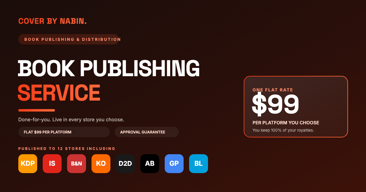 Book Publishing Service: Process, Pricing ($99/Platform), Timeline & Approval Guarantee